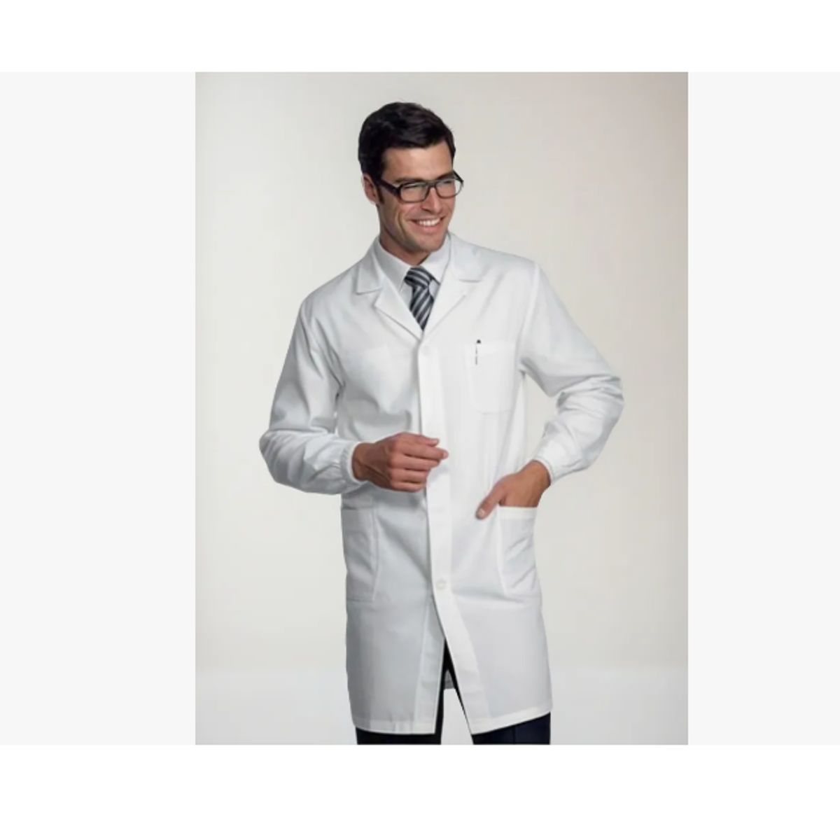 AGW - Cotona Delantal Hombre Blanca Escolar