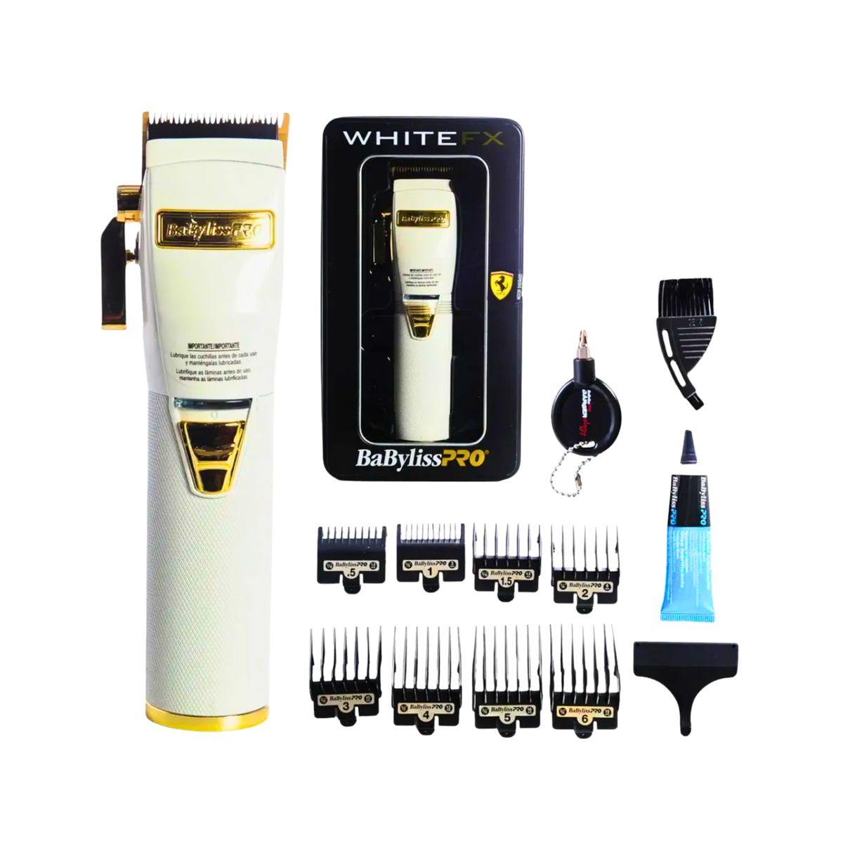 BABYLISS PRO - Maquina Cortapelo BabylissPro BlancoFx + Trimmer Kemei 2299 Regalo