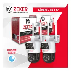 GENERICO - Pack X2 Cámara De Seguridad 5g Zeker Doble 4mp Impermeable Color Blanco