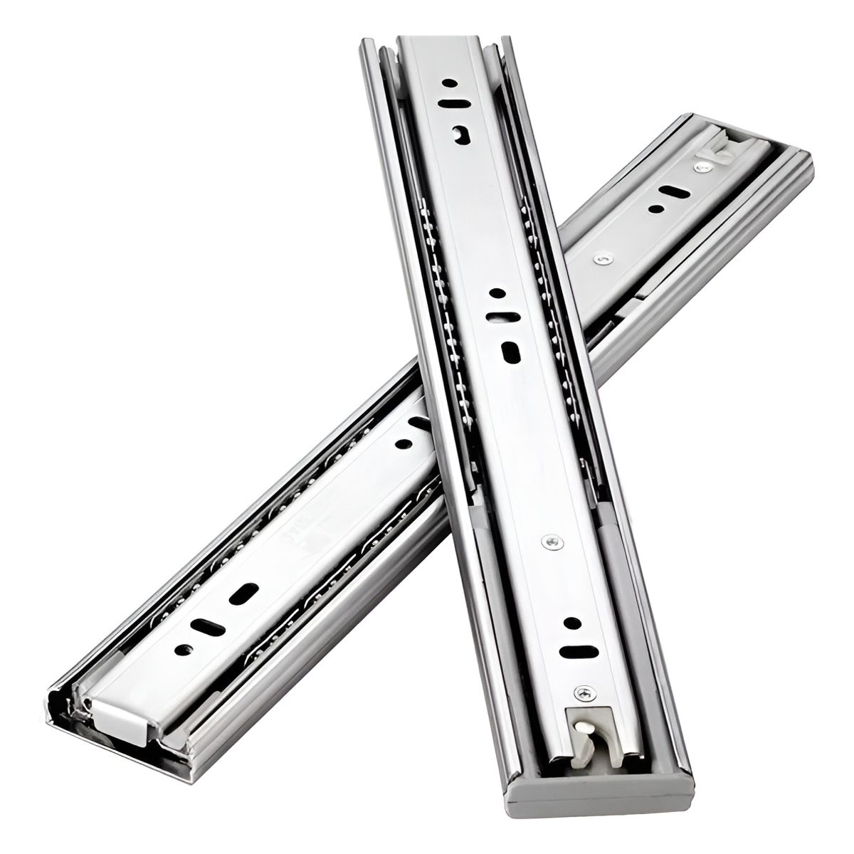 GENERICO - Corredera Telescopica Cierre Suave H45 500mm Muebles Cajón Color Plateado - 309001