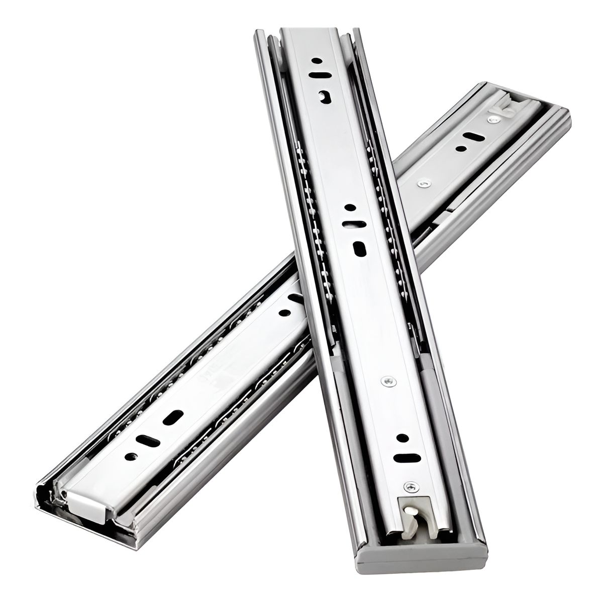 GENERICO - Corredera Telescopica Cierre Suave H45 500mm Muebles Cajón Color Plateado - 309001