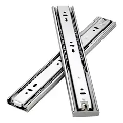 GENERICO - Corredera Telescopica Cierre Suave H45 500mm Muebles Cajón Color Plateado - 309001