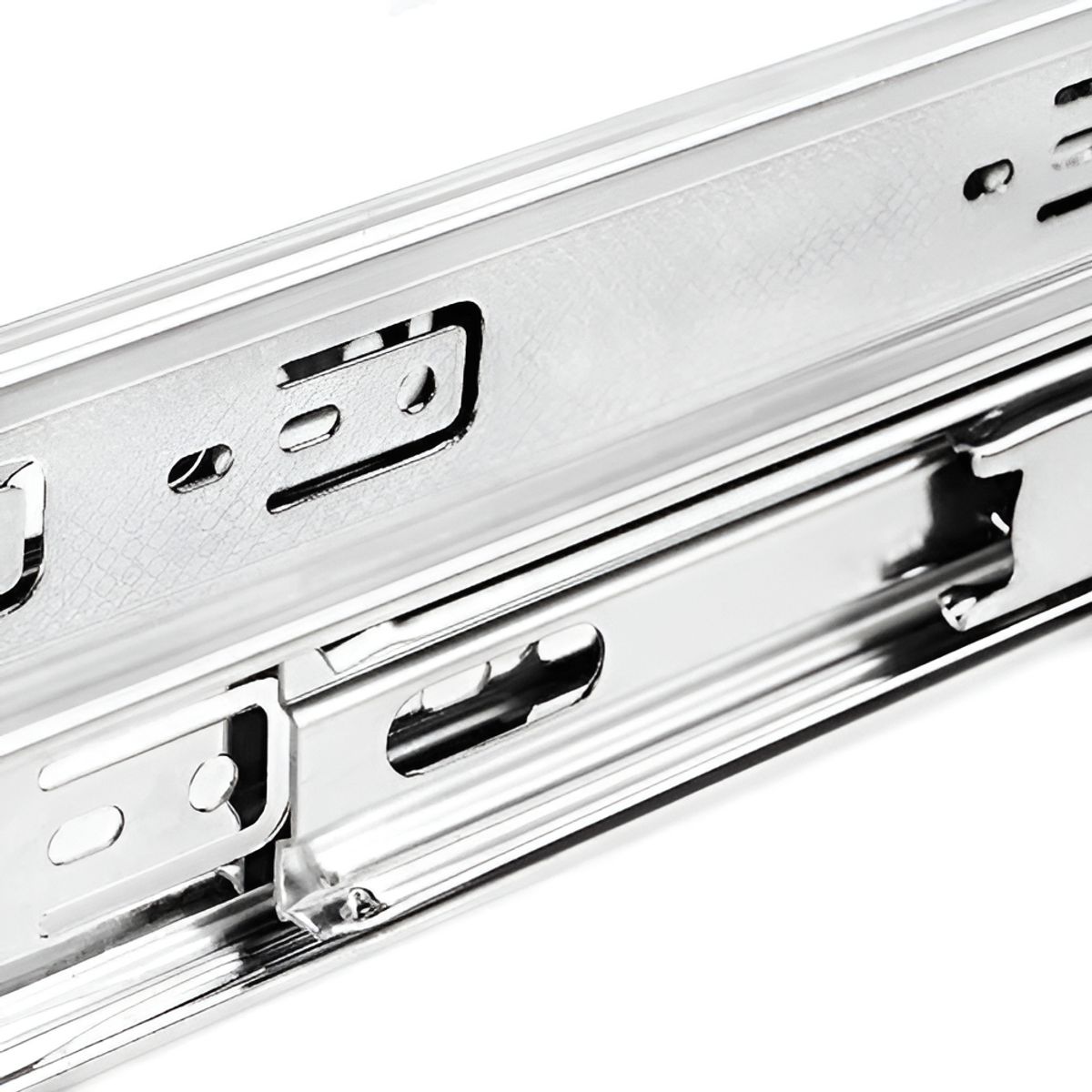 GENERICO - Corredera Telescopica Cierre Suave H45 500mm Muebles Cajón Color Plateado - 309001