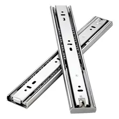 GENERICO - Corredera Telescopica Cierre Suave H45 400mm Muebles Cajón Color Plateado - 309002