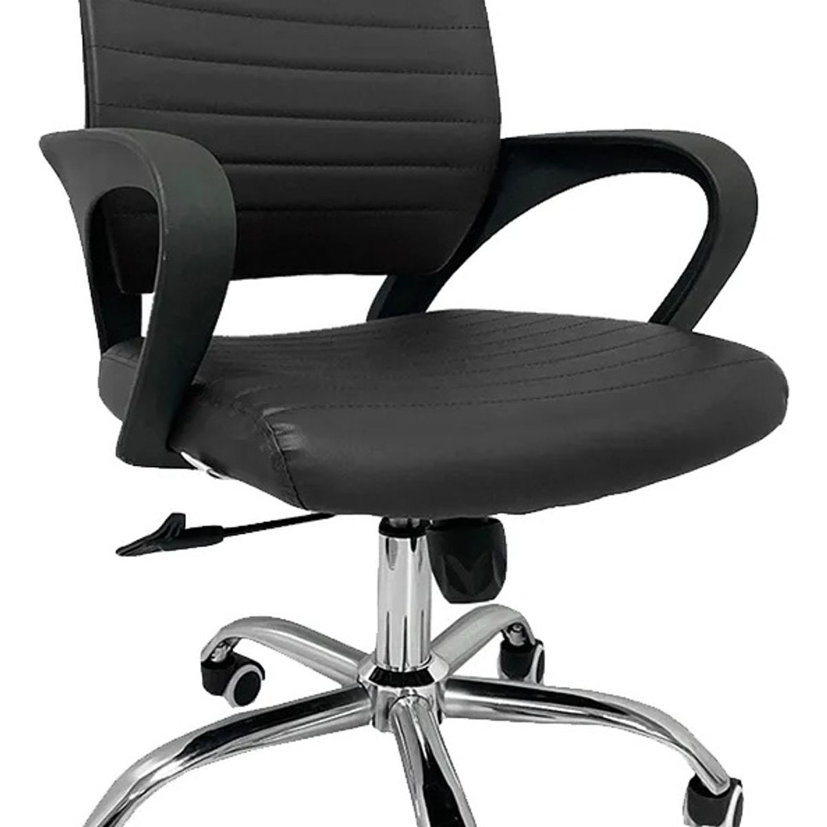 GENERICO - Silla De Escritorio Ergonomica Ecocuero Oficina Giratoria Color Negro - 300091 Material Del Tapizado Ecocuero - 300091
