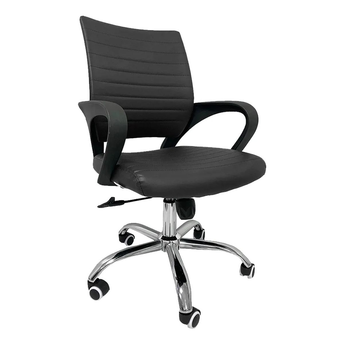GENERICO - Silla De Escritorio Ergonomica Ecocuero Oficina Giratoria Color Negro - 300091 Material Del Tapizado Ecocuero - 300091