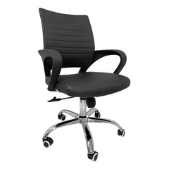 GENERICO - Silla De Escritorio Ergonomica Ecocuero Oficina Giratoria Color Negro - 300091 Material Del Tapizado Ecocuero - 300091