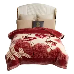 GENERICO - Cubrecama Manta Cobija Frazada Polar Térmica Premium 200x220 Color 321001 Rosas Bordo - 321001