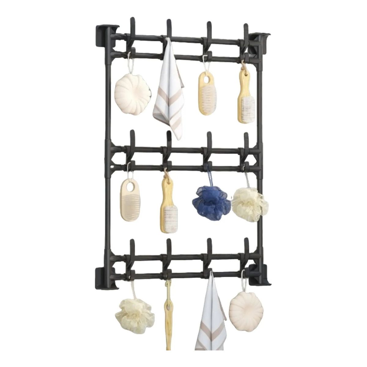 GENERICO - Perchero Colgador Pared 3 Niveles Organizador Ganchos Color Negro