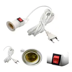 GENERICO - X5 Soquete E27 Con Interruptor Cable 10 Mts Enchufe C 009026 Color Blanco