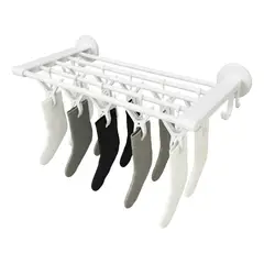 GENERICO - Colgador Calcetín Ropa Interior Con 8 Clips Toallas Pared Color Blanco