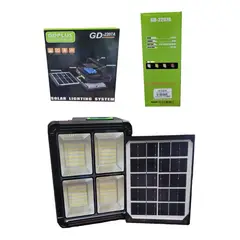 GENERICO - Foco Led Portátil Recargable 150w Panel Solar 4 Modo Luz Color GD2207A - 220063