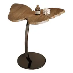 GENERICO - Mesa Auxiliar Madera Mariposa Mesa De Centro Salon Hogar Color Marrón