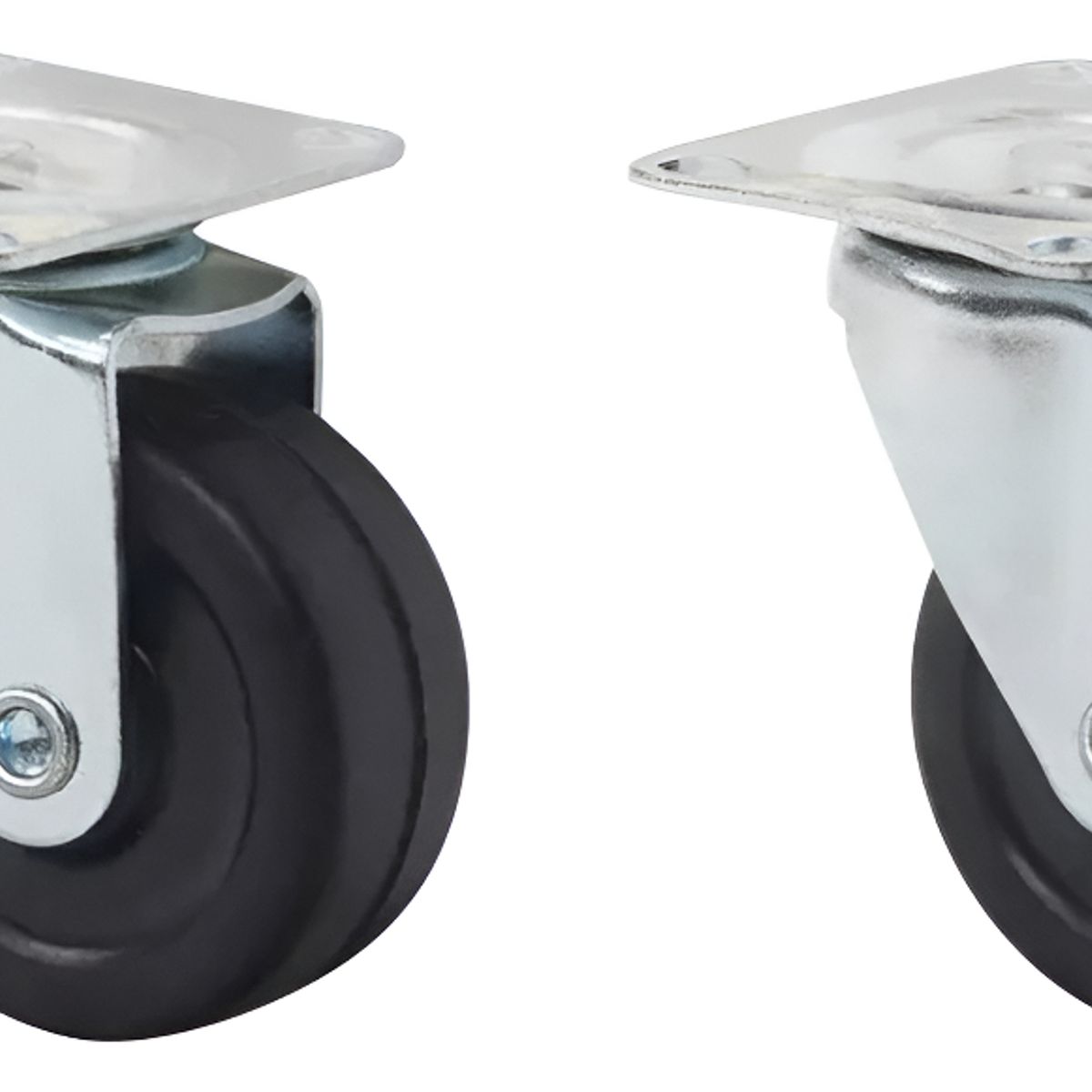 GENERICO - Pack 2 Ruedas Giratorias De 1 12 Pulgadas O 40mm Ruedas Negro - 329003