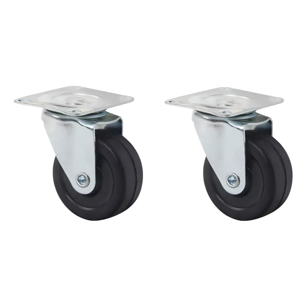 GENERICO - Pack 2 Ruedas Giratorias De 1 12 Pulgadas O 40mm Ruedas Negro - 329003