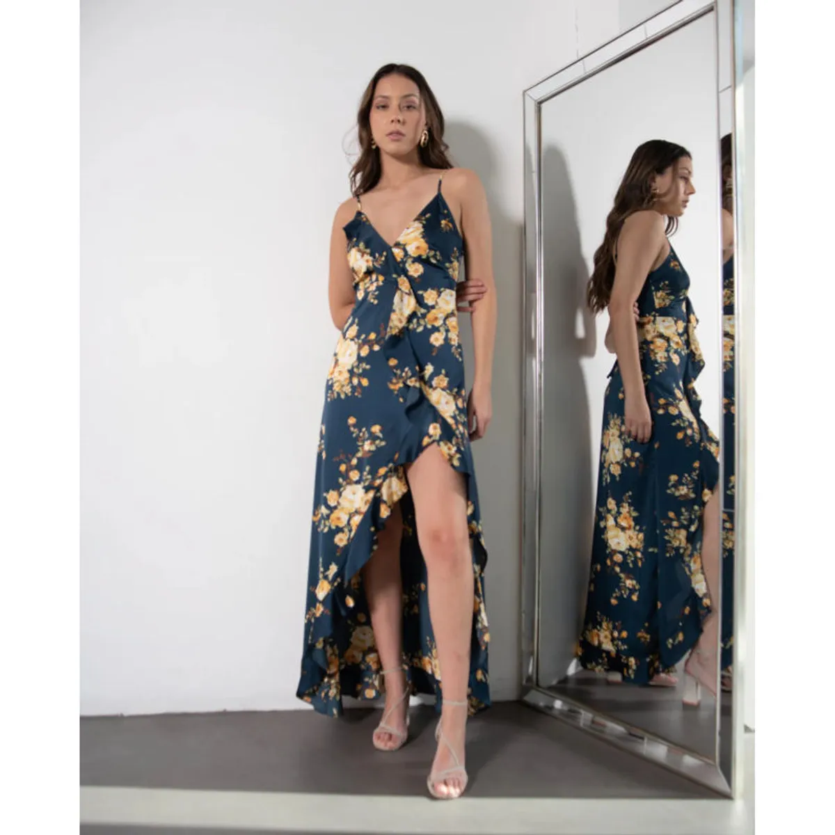 MI PLACARD - Vestido Largo Estela Floreado Azul
