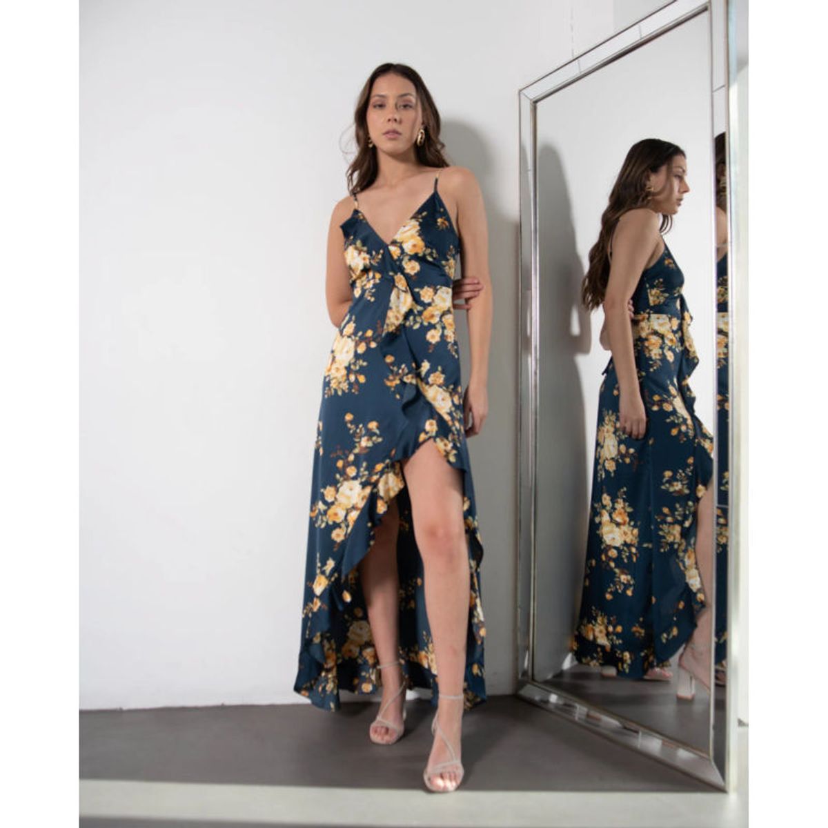 MI PLACARD - Vestido Largo Estela Floreado Azul
