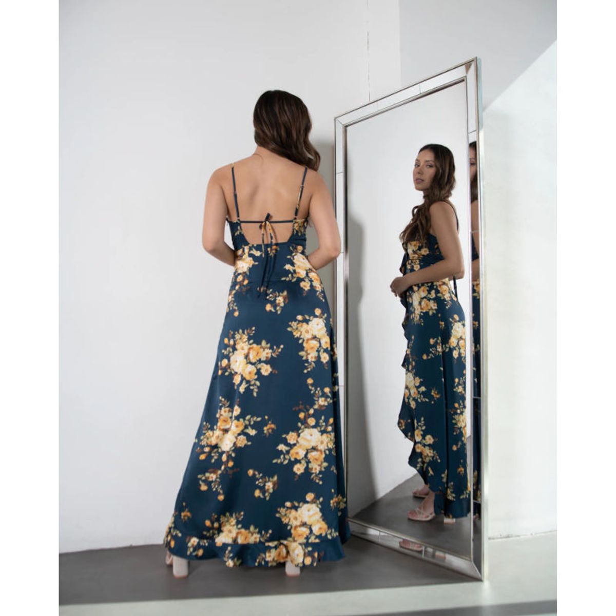 MI PLACARD - Vestido Largo Estela Floreado Azul