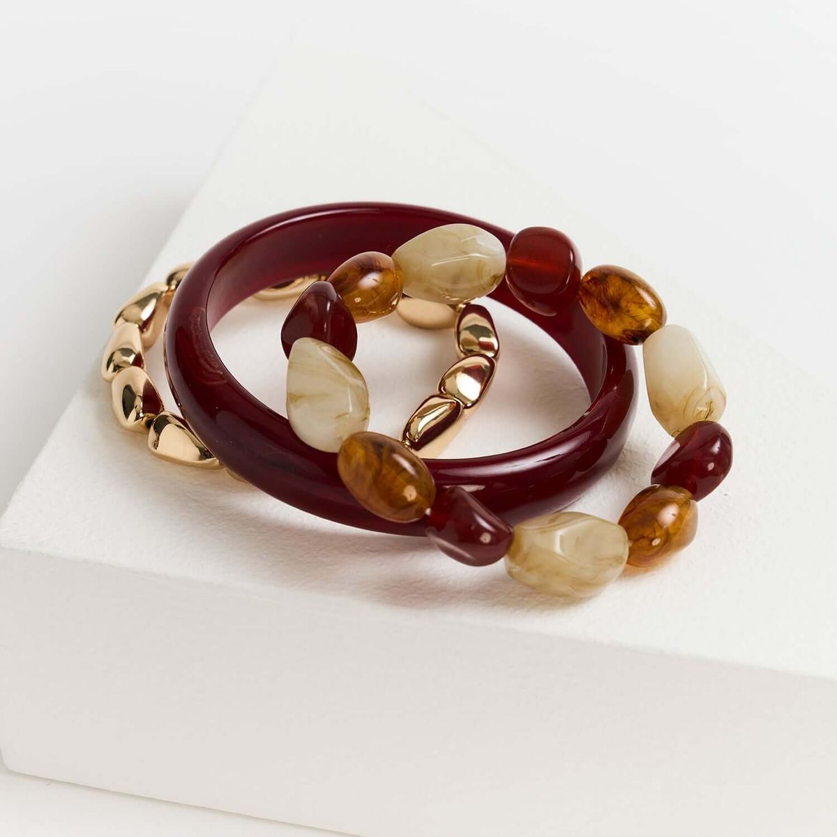 LOUNGE - Set Pulseras Mujer Piedras Resina