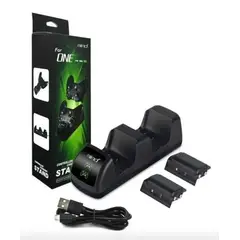 GENERICO - Base Cargadora Joystick Xbox One + 2 Baterías Slim X