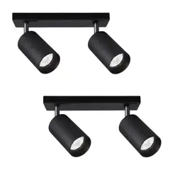 AVC Y VELL MAX - 2 Apliqué con 2 Focos Cilindro Negro 7W Luz Neutra