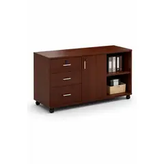 SPACE HOME - Mueble Oficina Caoba 100x34x59 cm 3 Cajones + Puerta