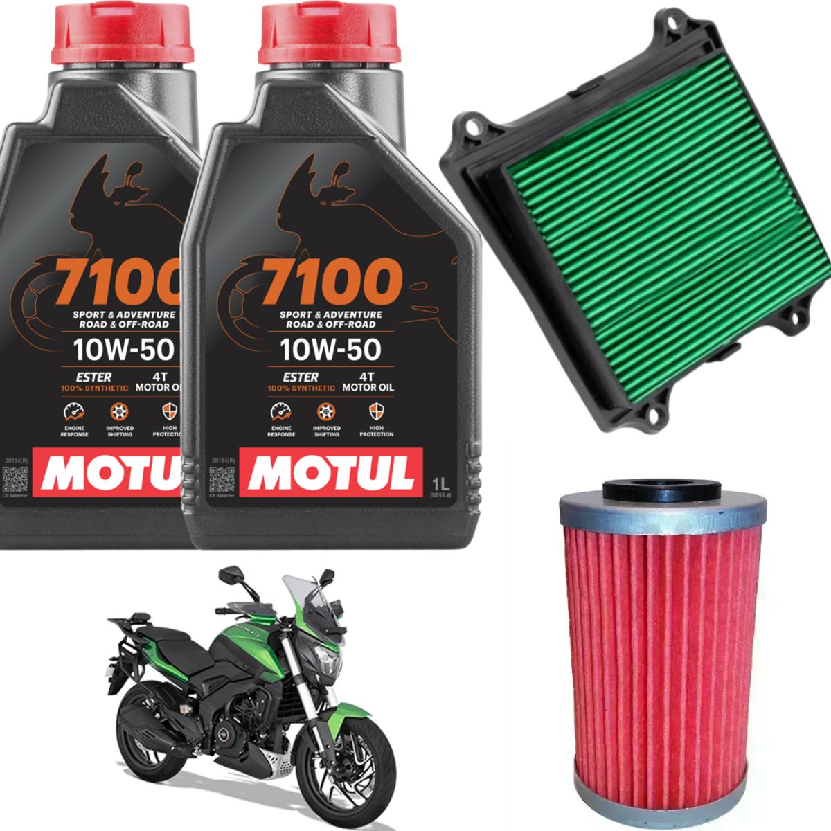 MOTUL - Kit De Mantencion 10w50 MOTUL Para Bajaj Dominar 400 FULL SINTETICO
