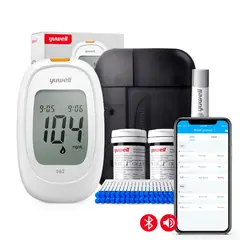 TOPMEDIC - Glucómetro Inteligente Yuwell 582 Medidor Glucosa Glicemia Voz y Bluetooth 100 Cintas 100 Lancetas