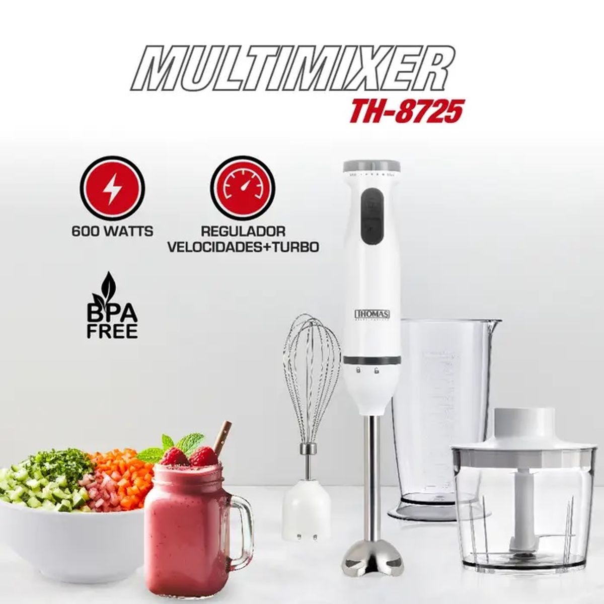 THOMAS - Licuadora batidora picadora MULTIMIXER TH-8725