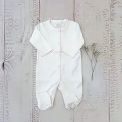 WAWA BABY DESIGN - Enterito Picot Rosa Algodón Pima para Bebé