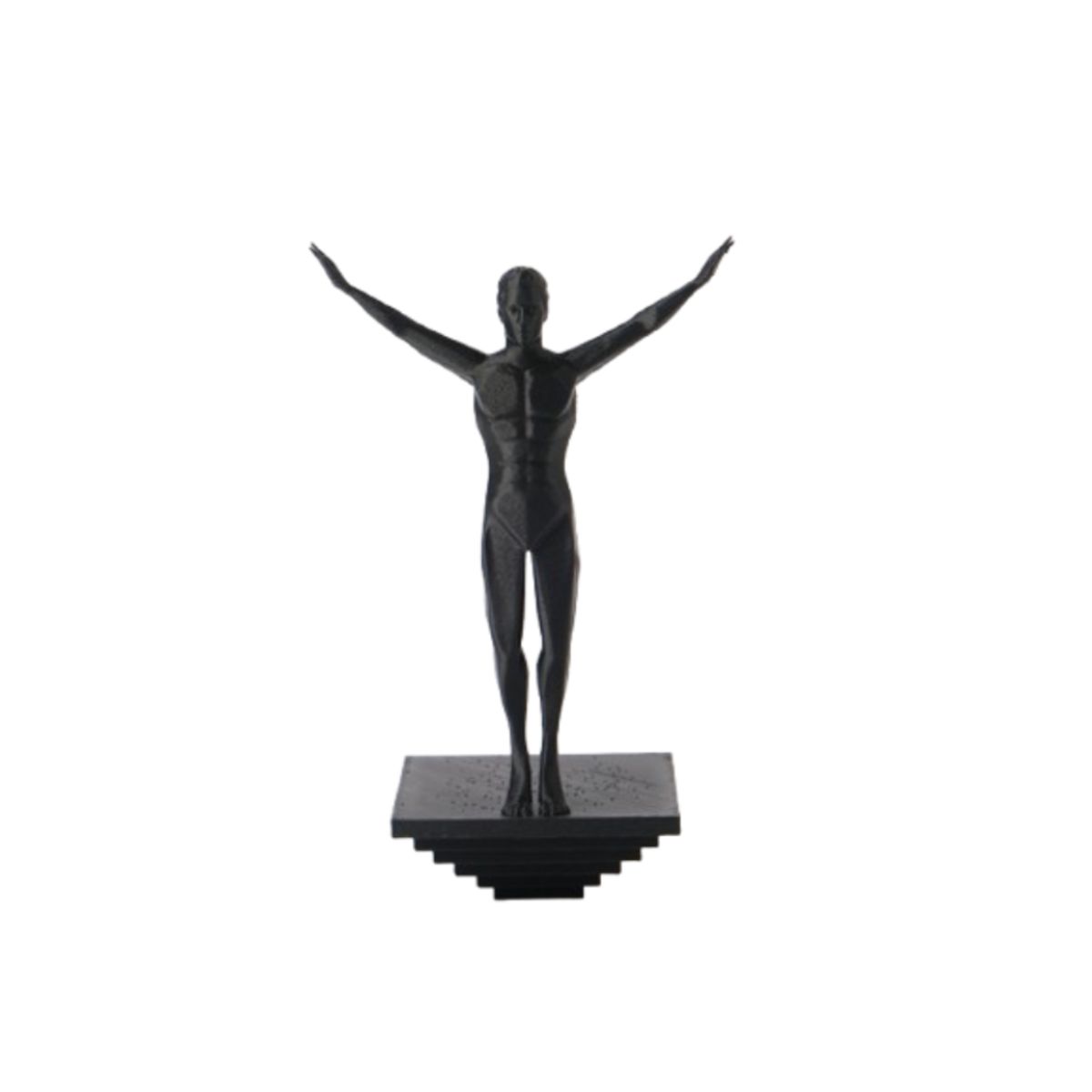 GENERICO - Escultura Negra- Atleta Abstracto