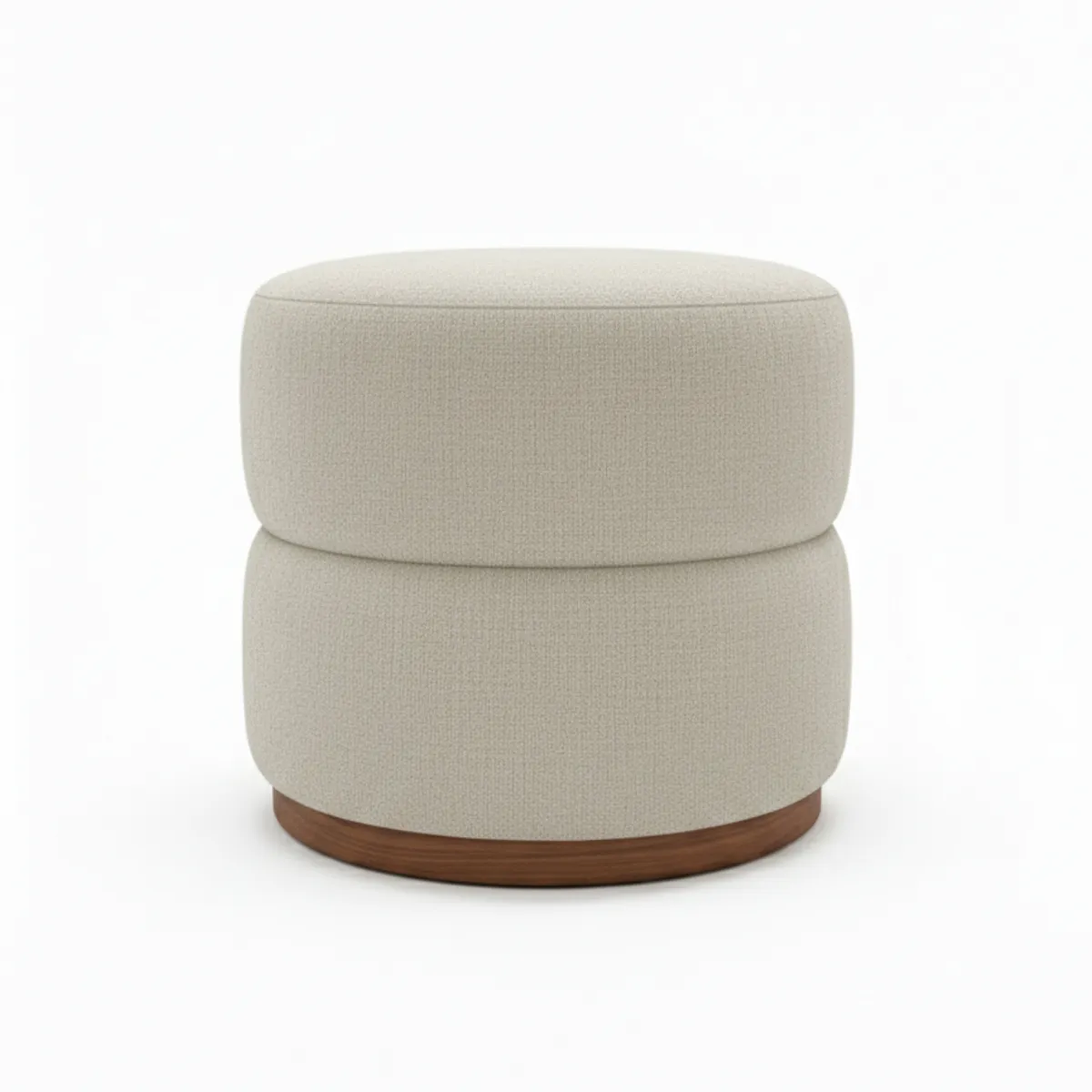 MUEBLES NEW - PUFF GIRATORIO BEIGE LINO