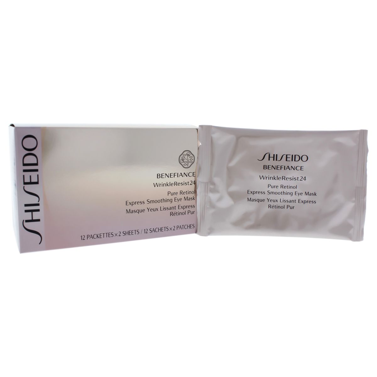 SHISEIDO - Benefiance WrinkleResist24 Pure Retinol Express mascarilla suavizante para ojos 12 hojas Shiseido
