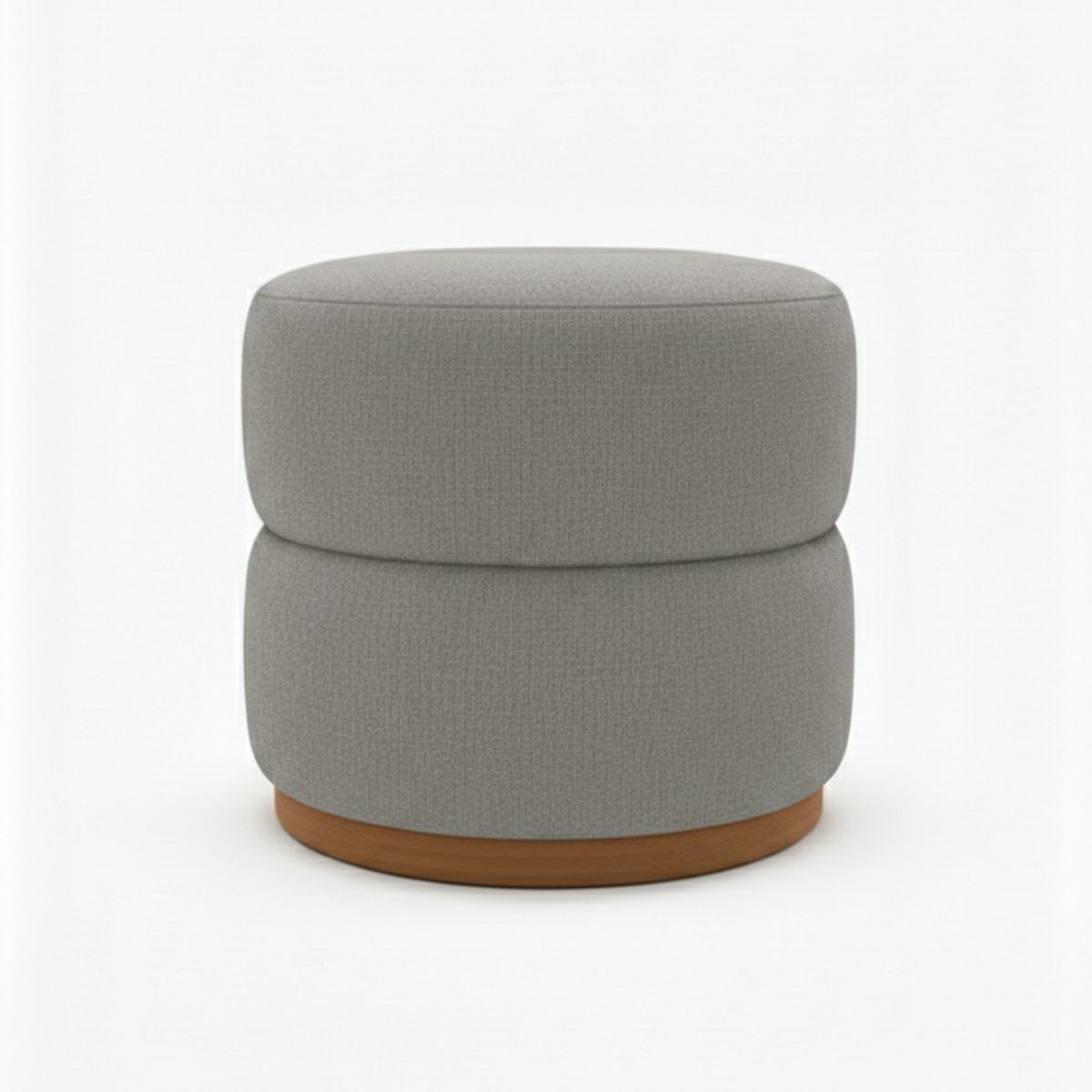 MUEBLES NEW - PUFF GIRATORIO GRIS LINO