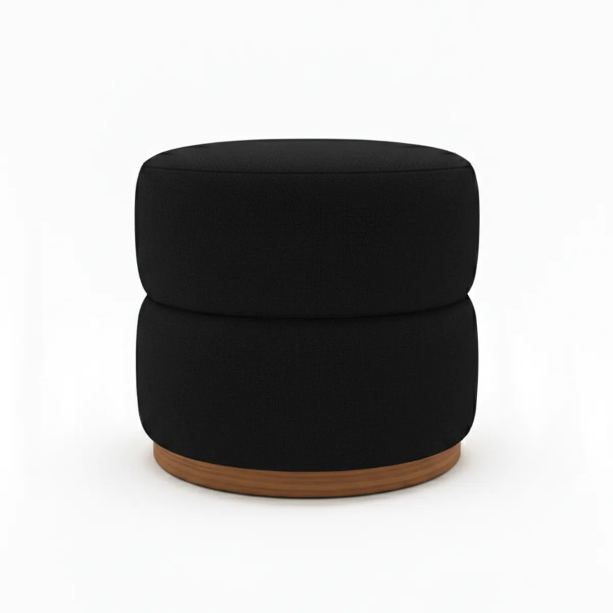 MUEBLES NEW - PUFF GIRATORIO NEGRO LINO