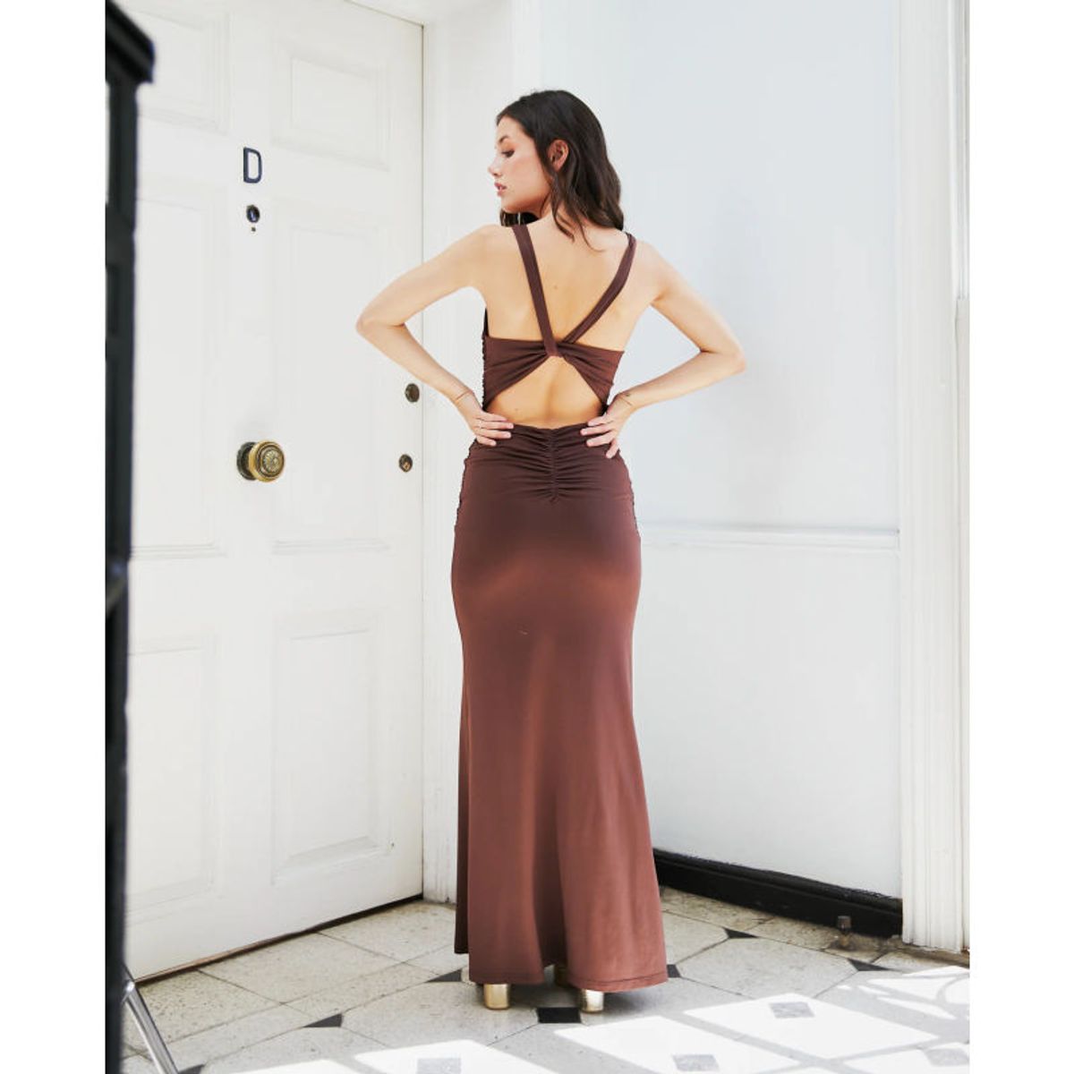 MI PLACARD - Vestido Largo de Fiesta Tami Chocolate