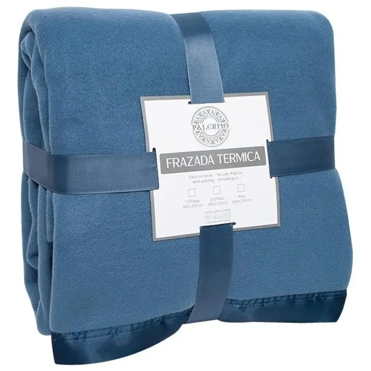 PALERMO - Frazada 1.5 Plazas Térmica Polar Con Borde Raso 160x210.