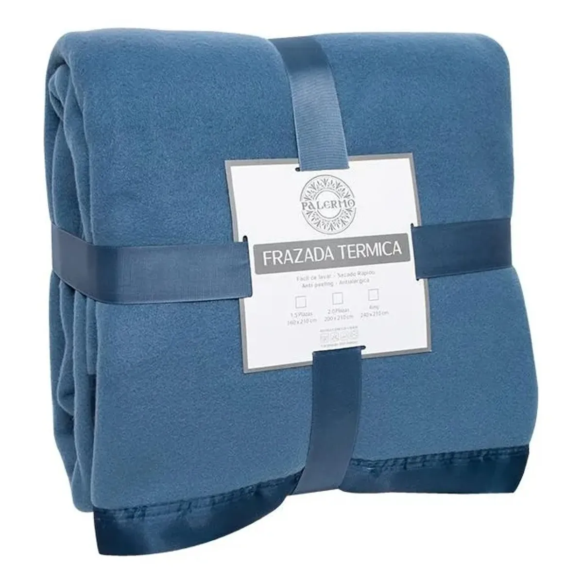 PALERMO - Frazada 1.5 Plazas Térmica Polar Con Borde Raso 160x210.