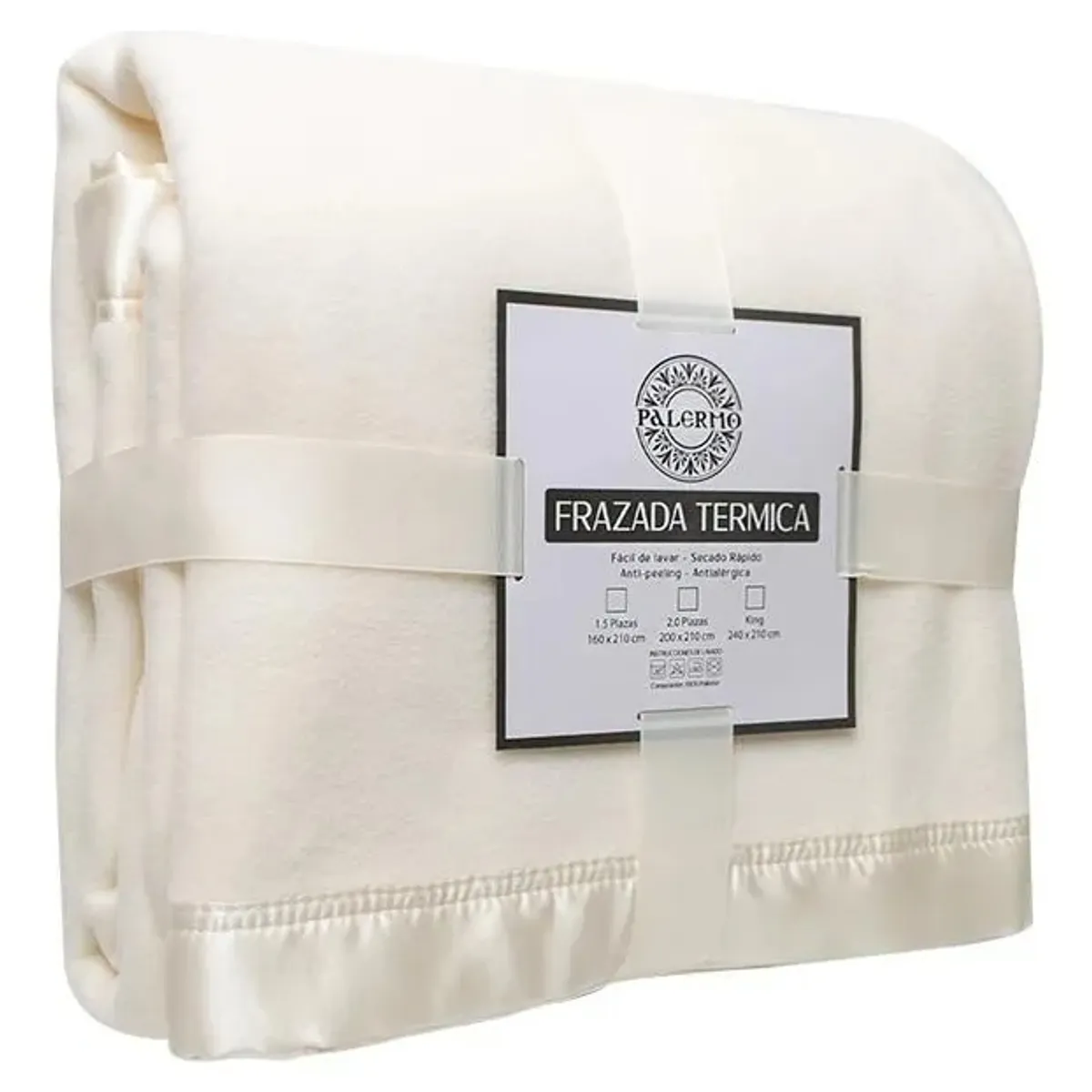 PALERMO - Frazada 1.5 Plazas Térmica Polar Con Borde Raso 160x210.