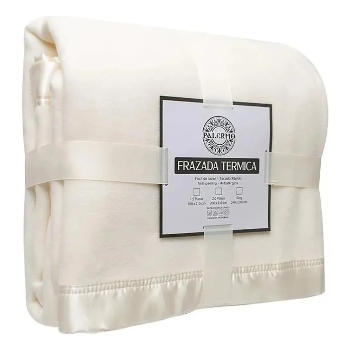 PALERMO - Frazada 1.5 Plazas Térmica Polar Con Borde Raso 160x210.