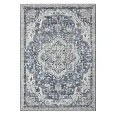 SPACEZAT - Alfombra Antideslizante Vintage Azul Claro Trodje 214x153 cm