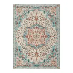 SPACEZAT - Alfombra Antideslizante Vintage Verde Agua Furuv 214x153 cm