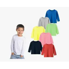 AGW - Pack 3 Camisetas Niño 100% Algodón Manga Larga