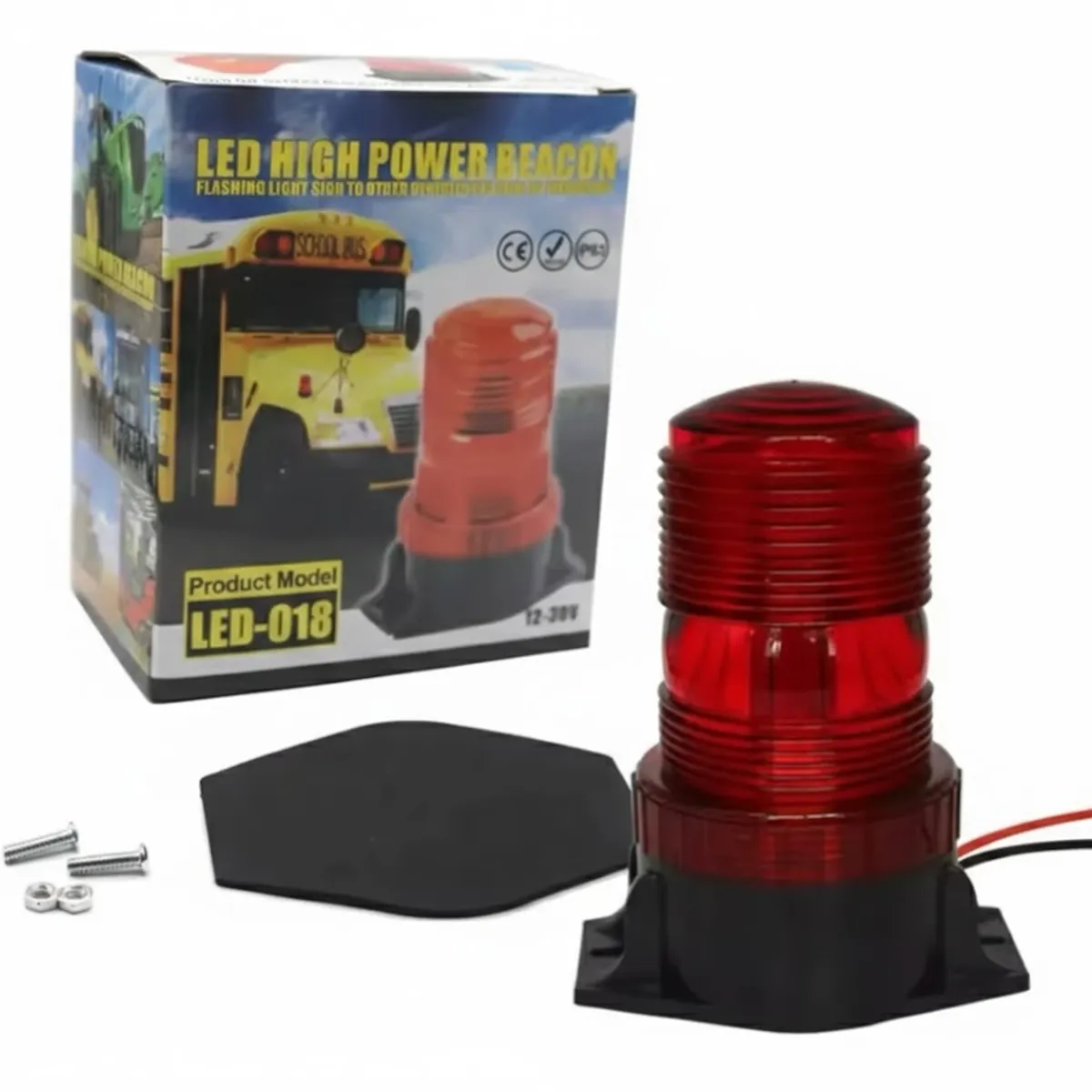 GENERICO - Baliza Led Strobo 30 Led Rojo Apernable 12/24 Volt