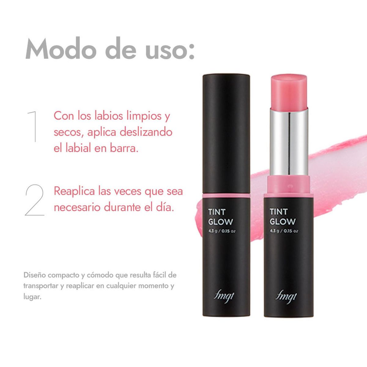 FMGT - Tinte Labial en Barra Ultra Hidratante FMGT Lip Tint Glow - Rosa claro - No aplica