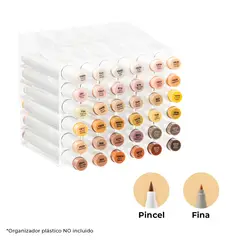 OHUHU - 36 Marcadores Base Alcohol Tonos Piel Pincel & Fina