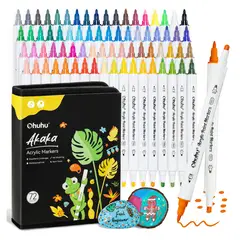 OHUHU - 72 Marcadores Acrílicos Akaka Puntas Fina & Puntos
