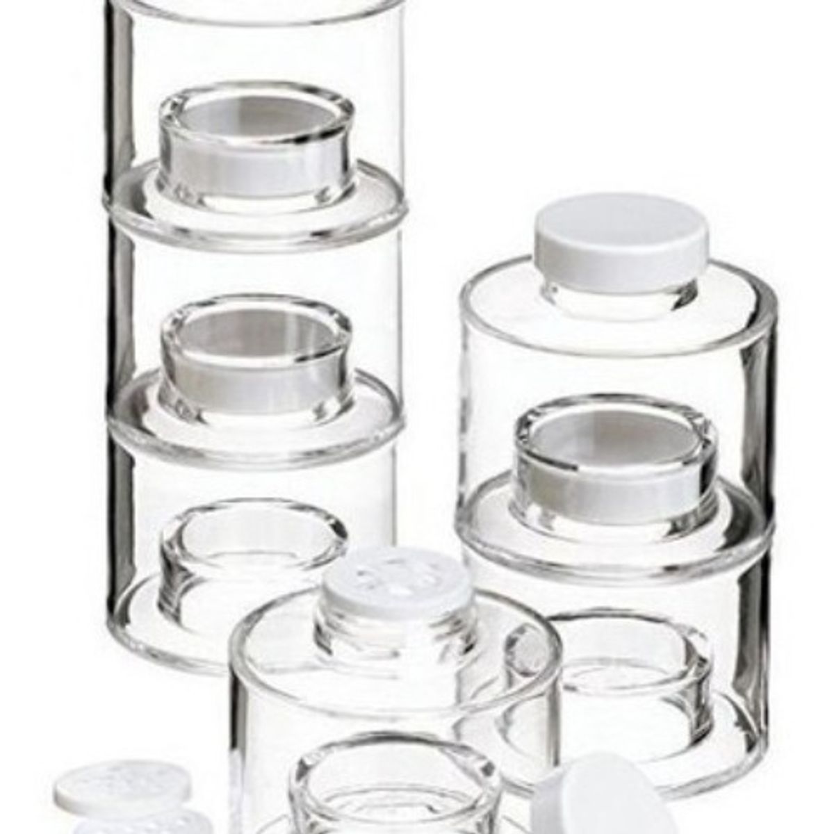GENERICO - Especiero Modular Torre 6 Frascos Condimentos Cocina 228036 Transparente-228036 B43