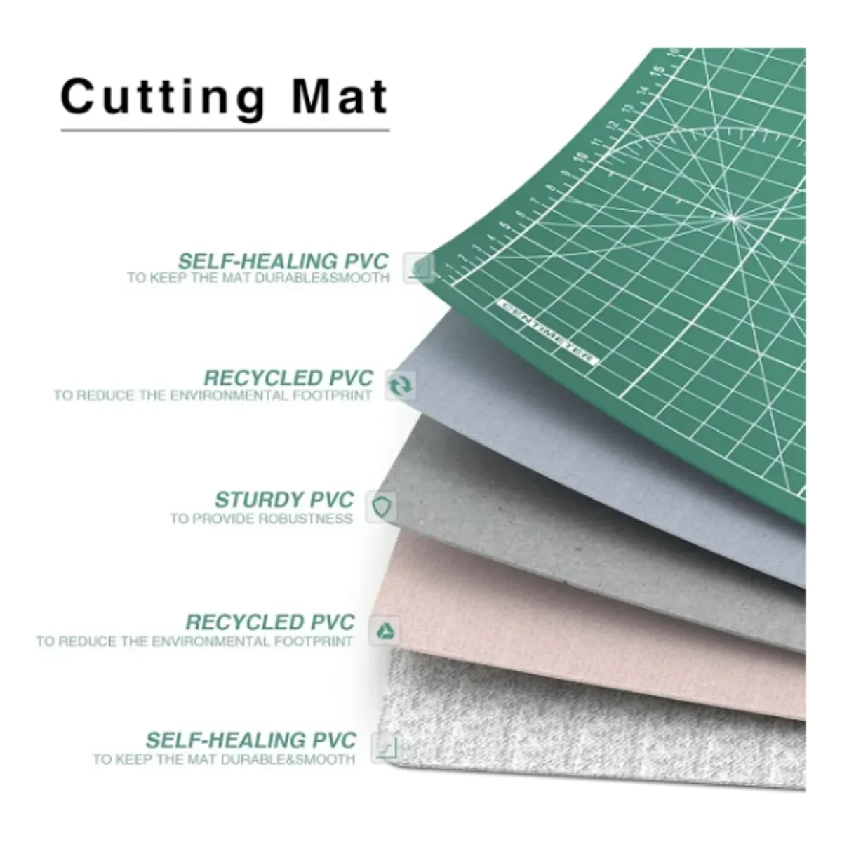 GENERICO - Tapete De Corte A3 45x30cm Autoregenerable Doble Cara Pvc VERDE