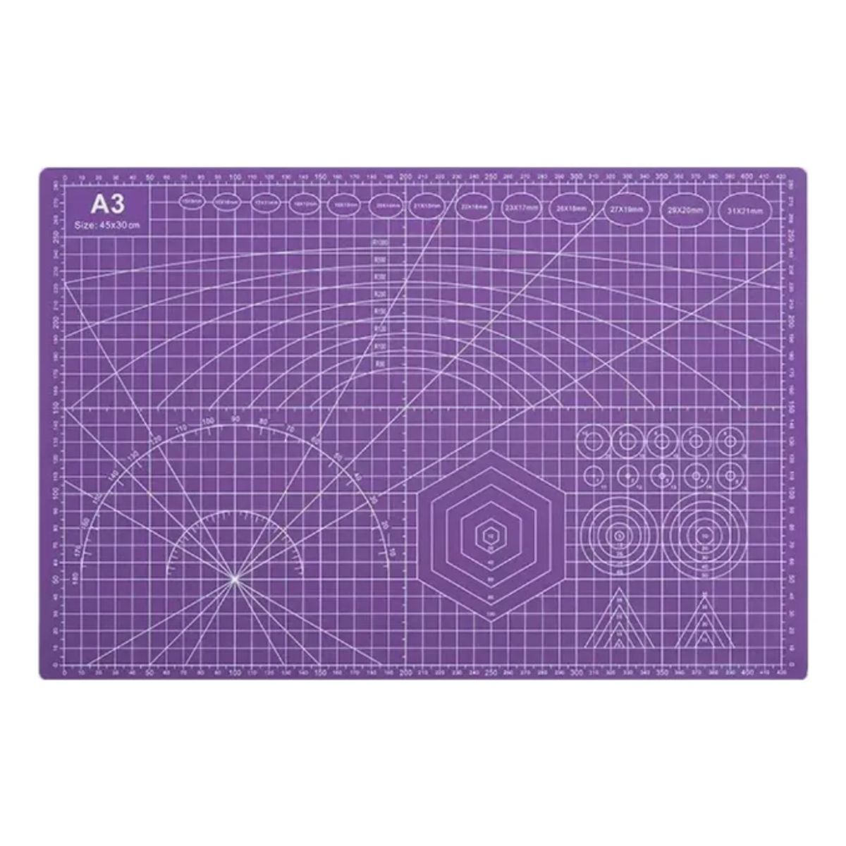 GENERICO - Tapete De Corte A3 45x30cm Autoregenerable Doble Cara Pvc VIOLETA
